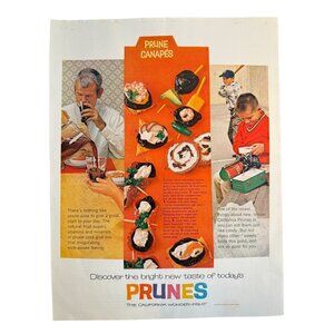 Vintage 1961 California Prunes Fruit Food Advertisement Print Ad